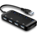 Hub usb 3. 0 multiprise, multi 4 ports usb multiple ultra fin avec voyants de commutateurs d'alimentation ... Hub usb 3. 0 multiprise, multi 4 ports usb multiple ultra fin avec voyants de commutateurs d'alimentation ...