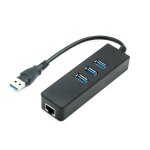 Hub usb 3. 0 3 ports adaptateur ethernet gigabit noir