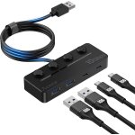 Hub usb 3. 2 avec cble tendu de 1. 2m / 4ft, 2 ports usb c et 2 ports usb a, concentrateur usb 3. 2 ...
