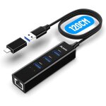Hub usb 3. 2 vers 4 ports usb - a, concentrateur avec cble etendu de 1. 2m, 10gbps gen 2 avec port d'alimenta ...