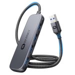 Hub usb, 4 ports usb 3. 0 [superspeed, 90cm, botier en aluminium, nylon tress] ultra fin port usb multiple ...