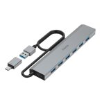 Hub usb, 7 ports, usb 3. 2 gen1, 5 gbit / s, av. adpt. usb - c et blc sect.