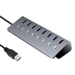 Hub usb 7 ports usb3. 0 5gbps + 1xusb port de charge rpartiteur de concentrateur rallonge avec interrupteur ...