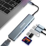 Hub usb, adaptateur hub usb c attloq 7 en 1, adaptateur macbook avec sortie hdmi 4k, 1 x usb 3. 0 et ...