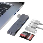 Hub usb, adaptateur multiport usb 5 en 1, extendeur type a 1�usb3. 0, 2�usb2. 0, lecteur de carte m�moire ...