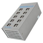Hub usb aliment en acier inoxydable, multifonctionnel, 20 ports, sparateur intelligent, port de charge, ...