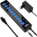 Hub usb aliment, atolla hub usb 3. 0 multiprise 10ports avec de commutateurs et des led d'alimentation ...