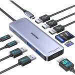 Hub usb c, 10 - en - 1 adaptateur multiport usb - c vers hdmi 4k @60hz, 100w pd, 6 ports usb 3. 0&2. ...