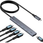 Hub usb c 10 gbit / s, usb 3. 2 gen 2 vitesse, concentrateur usb 3. 2 avec 4 ports c, aluminium multiport ...