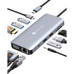 Hub usb c 11 - en - 1 docking station vers hdmi 4k, vga, pd 100w, usb 3. 0 / 2. 0, sd / tf, ethernet ...
