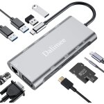 Hub usb c 11 en 1, station d'accueil usb c avec alimentation 4k hdtv, vga, pd100w, 4 ports usb - a, ethernet, ... Hub usb c 11 en 1, station d'accueil usb c avec alimentation 4k hdtv, vga, pd100w, 4 ports usb - a, ethernet, ...