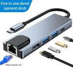 Hub usb type c 2021 vers hdmi 4k, rj45, lecteur de carte sd / tf pd, charge rapide, station d'accueil ...
