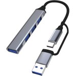 Hub usb - c, hub usb 3. 0 4 ports data hub ultra fin multiport usb 3. 0 5gbps haute vitesse compatible ...