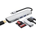 Hub usb c 3. 0, station d'accueil 5 en 1 usb c avec 2 ports usb, 4 k hdtv, pd100 w, lecteur de carte ...