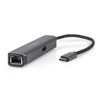 Hub usb - c 4 - en - 1 vers rj45 femelle / usb - a / usb - c femelle / hdmi 4k 5gbps 0. 2m nedis noir ...