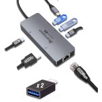 Hub usb c 4k 60 hz 10 gbps r�partiteur 6 en 1 port usb c 100 w pd pour iphone 16 15 macbook m4 m3 m2 ...