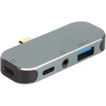 Hub usb - c, 5 en 1 type c hub hot swappable pd charging 10gbps 100w type - c + aux + usb3. 1 + aux + ...