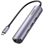 Hub usb c 5 - en - 1 ultra fin avec ethernet et hdmi filaire gigabit