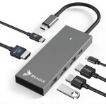 Hub usb - c 6 en 1 avec hdmi 4k 60 hz, 2k 144 hz, 100 w pd, 3 ports usb 3. 2, transfert de données, boîtier ... Hub usb - c 6 en 1 avec hdmi 4k 60 hz, 2k 144 hz, 100 w pd, 3 ports usb 3. 2, transfert de données, boîtier ...