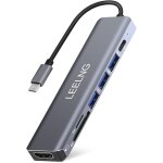 Hub usb c 7 en 1 adaptateur usb c avec hdmi, lecteur de cartes sd / tf, station d'accueil usb c pour ...