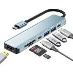 Hub usb c 7 en 1, adaptateur multiport usb c hub avec 100 w pd, hdmi 4k, usb - c et 2 ports de donnes ...