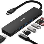 Hub usb c 7 en 1, adaptateur multiport usb - c avec usb type - c vers hdmi, lecteur de carte usb - c ...