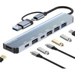 Hub usb c 7 en 1 multiport adaptateur usb 3. 0 extension pour macbook, imac, surface, dell, thinkpad, ...