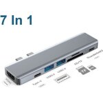 Hub usb c 7 en 1 - zisonix - adaptateur typec - hdmi 4k - port charge usb c - 2 usb 3. 0