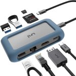 Hub usb c, 8 en 1 adaptateur usb c 4k hdmi avec [connecteur amovible] et ethernet 1000m, pd100w, 2 ports ...