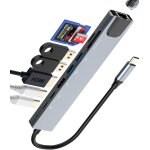 Hub usb c(8 en 1)adaptateur hdmi 4k pour iphone 15 lan ethernet sd tf micro sd cartes lecteur usb otg ...