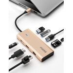 Hub usb c 8 en 1, adaptateur multiport usb c en aluminium station d'accueil usb c avec hdmi 4k @ 60hz, ...