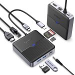 Hub usb c 8 en 1 station d'accueil avec hdmi 4k@60hz, pd 100w, sd / tf, 2 ports 5gbps usb a 3. 0, 3. ...