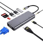 Hub usb c 9 - en - 1 concentrateur de type c vers hdmi 4k, vga, usb 3. 0, lecteur de carte sd & micro ... Hub usb c 9 - en - 1 concentrateur de type c vers hdmi 4k, vga, usb 3. 0, lecteur de carte sd & micro ...