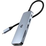 Hub usb c, adaptateur usb c 6 en 1 pour macbook air / pro, station d'accueil double affichage 4k hdmi ...