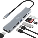 Hub usb c, adaptateur 7 en 1 avec hdmi 4k, 1 usb 3. 0, 2 ports usb 2. 0, lecteur de carte sd / tf et ...