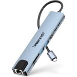 Hub usb c, adaptateur usb c 8 - en - 1 avce ethernet lan rj45, 100w pd, hdmi 4k, usb - c data, 2 usb, ...