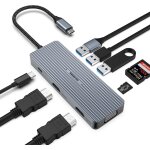 Hub usb c, adaptateur usb c 9 en 1 triple affichage avec 2 x hdmi / vga, station d'accueil rapide mac ...