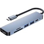 Hub usb c, adaptateur usb c multiport pour macbook pro, hub usb c  hdmi 6 - en - 1, compatible avec ...