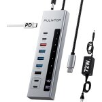 Hub usb c aliment, 10 en 1 hub usb - c avec 3 x usb a / c 10gbit / s, 3 x usb - a 5gbit / s, 100w pd ...