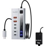 Hub usb c aliment avec adaptateur 72 w, hub usb 3. 2 6 en 1 avec donnes 10 gbit / s et charge pd 45 ...