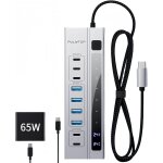 Hub usb c aliment, hub de donnes usb 3. 2 avec adaptateur pd - in 65 w, usb - c 10 gbps, usb - a 5 ...