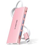 Hub usb c a cble long 1 mtre avec hdmi 4k, 4 usb 3. 0, 60w pd adaptateur usb c multiport compatible ...