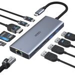 Hub usb c ethernet pour macbook air, adaptateur mac book 10 en 1 avec hdmi 4k 60 hz, ethernet, 100 w ...