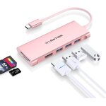 Hub usb c avec hdmi 4k, 3 x usb 3. 0, lecteur de carte sd / tf, adaptateur usb c multiport compatible ...