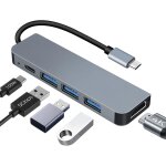 Hub usb c hdmi 4k pd 100w charge, multi data ports 5gbps 5 en 1 dock usb - c, hub usbc adaptateur multiport ...