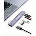 Hub usb c pour macbook air pro, adaptateur multiport 5 en 2 pour mac dongle usb a, carte sd / tf, 100 ...