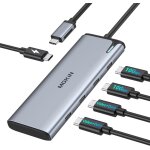 Hub usb c multiport, adaptateur type - c 5 - en - 1 avec double sortie vid�o 4k@60hz, charge rapide pd ...