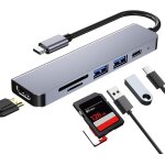 Hub usb c pd 100w docking station usb c a hdmi 4k@30 hz avec 5gbps usb 3. 0 & 2. 0 & lecteur sd / tf ...