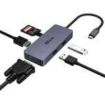 Hub usb c, avec prise en charge hdmi 4k et vga, double �cran, usb 2. 0, lecteur de carte sd / tf, station ...