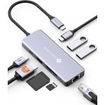 Hub usb c vers ethernet, 8 en 1 adaptateur usb c vers hdmi 4k, 100w pd, usb c 3. 0, usb a 3. 0, sd / ...